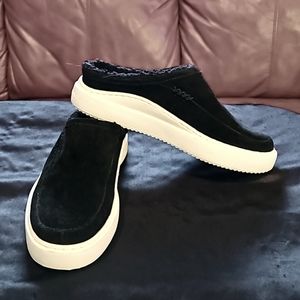 Lucky Brand Suede & Faux Fur Slip on Shoes